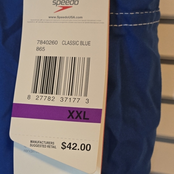 Speedo Mens Swim trunks XXL NWT Classic Blue Pockets BEACH. Y2K. SURFER. MSP $42 - Picture 4 of 9